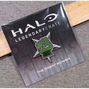 Halo Legendary Loot Crate Bonecracker The Great Schism Pin Silver Green Enamel